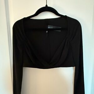 Norma Kamali Black Long Sleeve Women's Top
